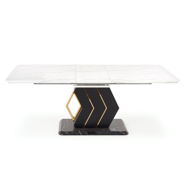 VINCENZO table white marble, leg black/gold