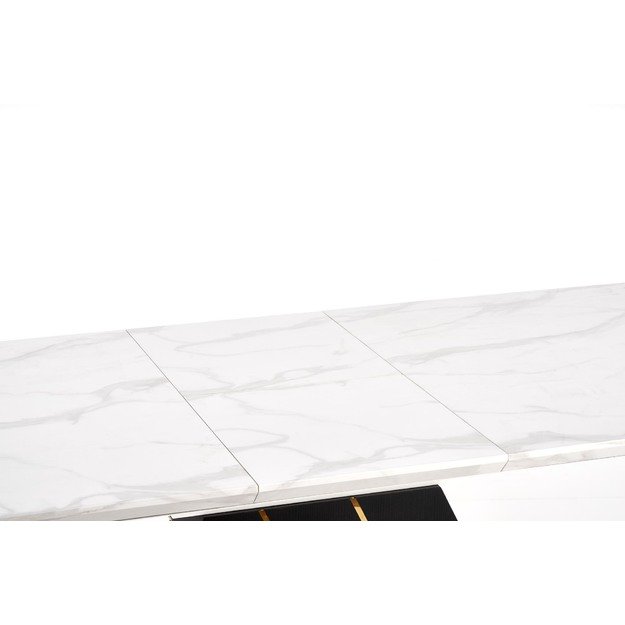 VINCENZO table white marble, leg black/gold