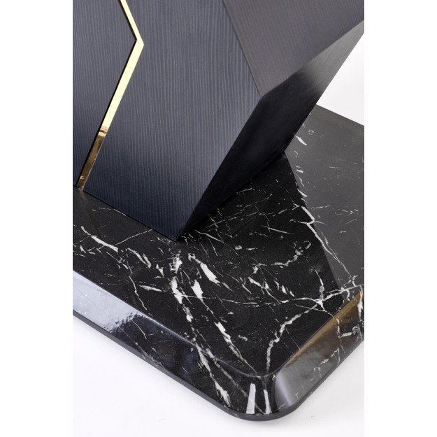 VINCENZO table white marble, leg black/gold