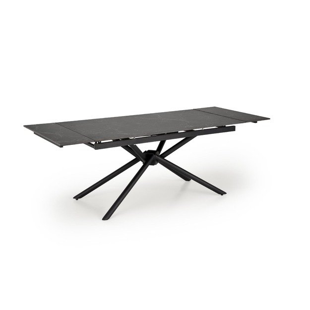 VITORINO extension table, color: top - black marble, legs - black 21