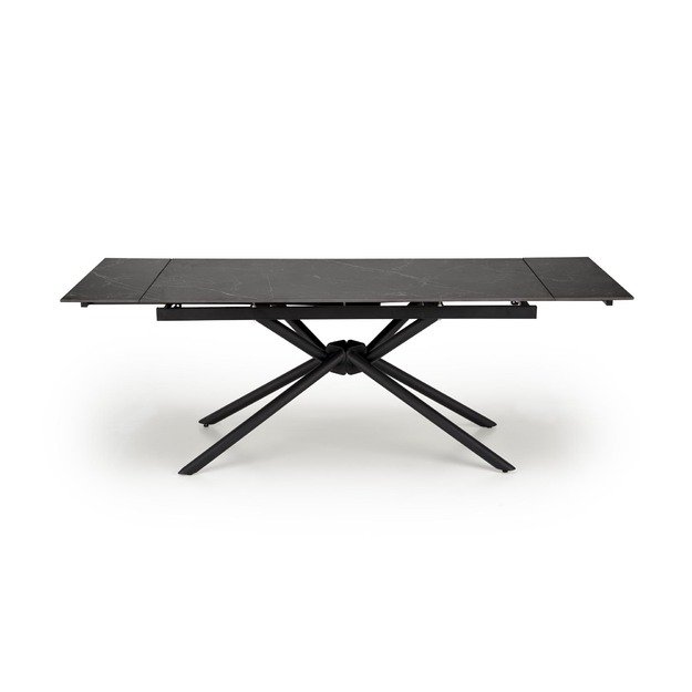 VITORINO extension table, color: top - black marble, legs - black 20