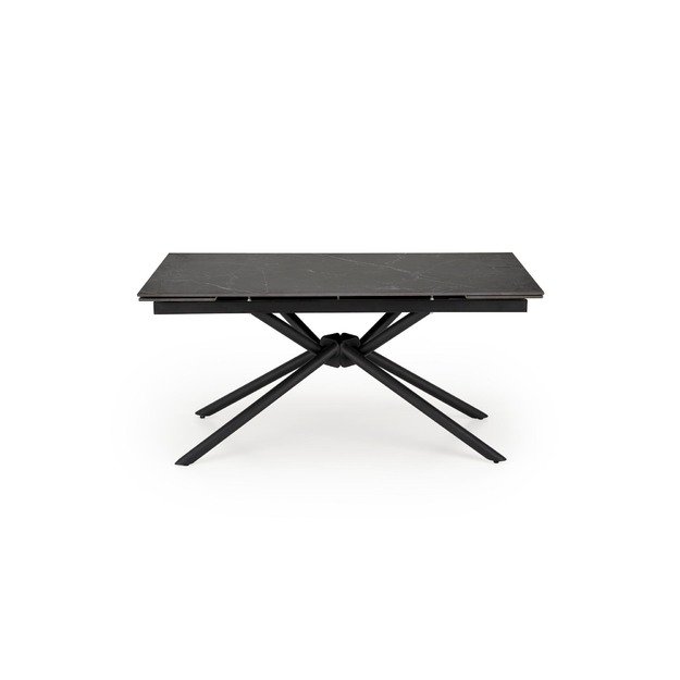 VITORINO extension table, color: top - black marble, legs - black 24