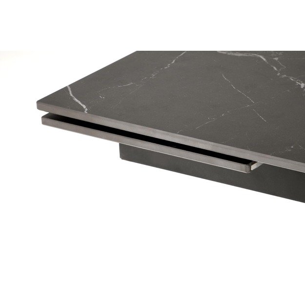 VITORINO extension table, color: top - black marble, legs - black 19