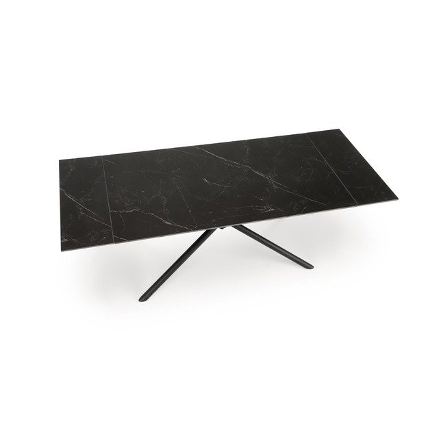 VITORINO extension table, color: top - black marble, legs - black 22
