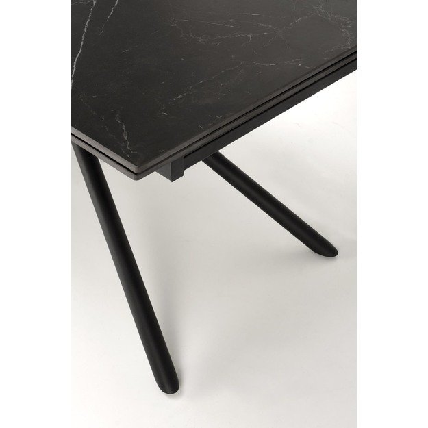 VITORINO extension table, color: top - black marble, legs - black 34