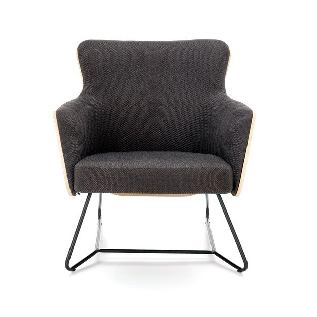 CHILLOUT leisure armchair dark grey / natural oak, legs - black 10