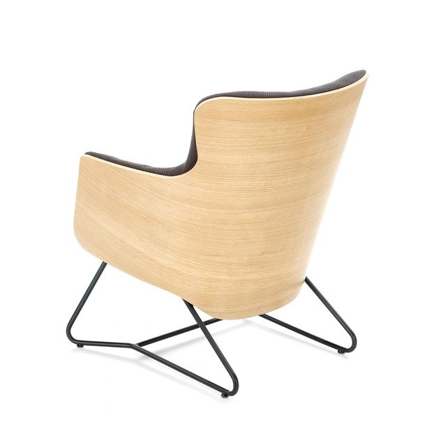 CHILLOUT leisure armchair dark grey / natural oak, legs - black 15