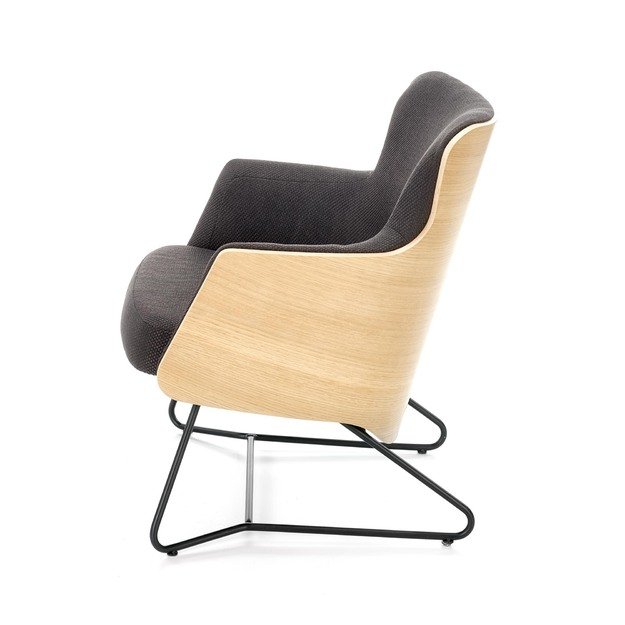 CHILLOUT leisure armchair dark grey / natural oak, legs - black 4