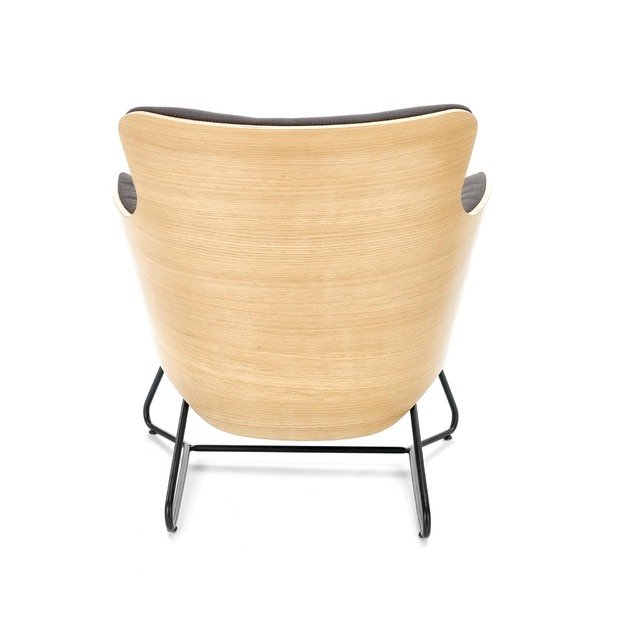 CHILLOUT leisure armchair dark grey / natural oak, legs - black 2