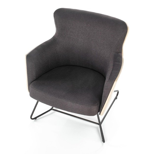 CHILLOUT leisure armchair dark grey / natural oak, legs - black 1