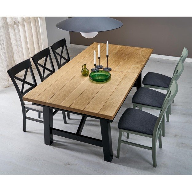 FIESTA extension table, color: natural oak / black 12