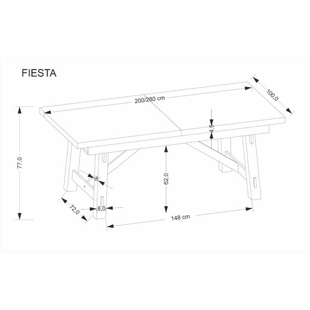 FIESTA extension table, color: natural oak / black 8