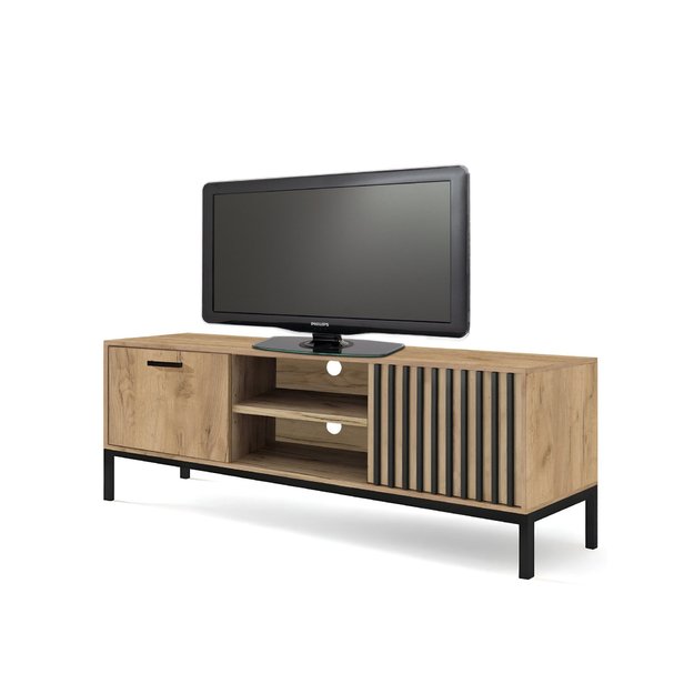 LAMINO RTV-1, TV-stand, craft oak / black 4