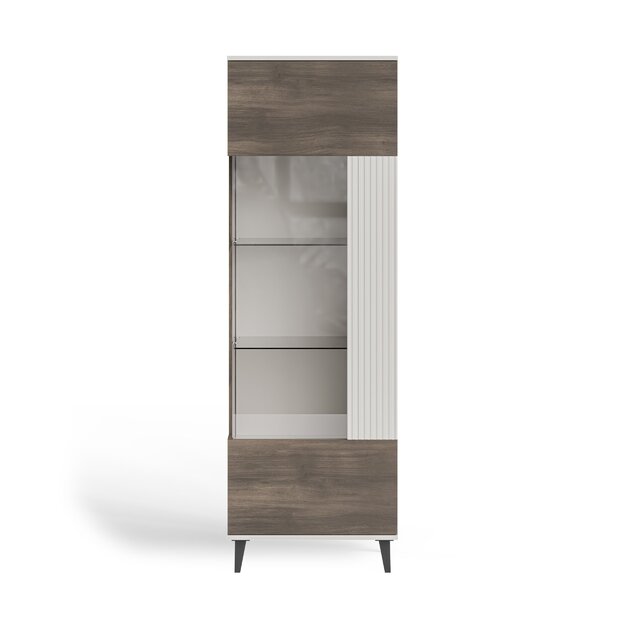 RANDOM 2 W-1 display cabinet, color: cashmere / walnut / black 7