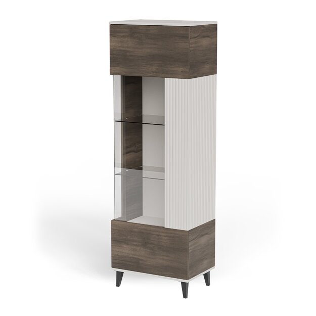 RANDOM 2 W-1 display cabinet, color: cashmere / walnut / black 10