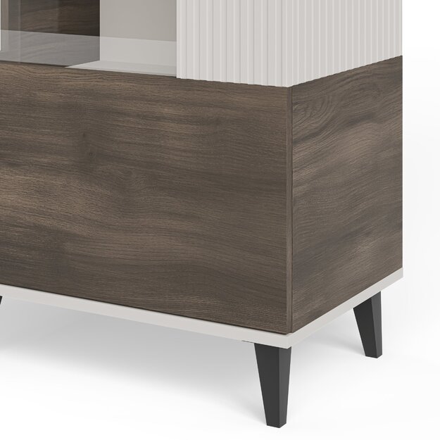 RANDOM 2 W-1 display cabinet, color: cashmere / walnut / black 3