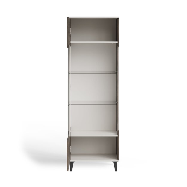 RANDOM 2 W-1 display cabinet, color: cashmere / walnut / black 4