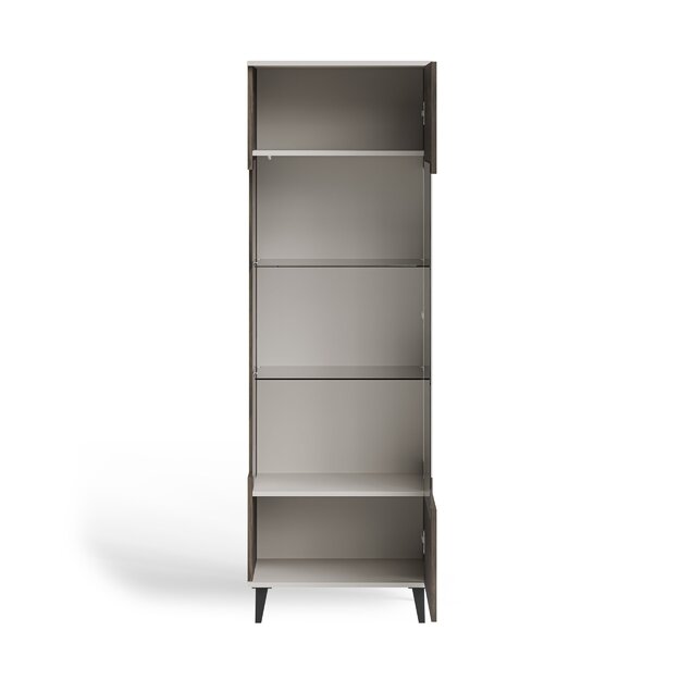 RANDOM 2 W-1 display cabinet, color: cashmere / walnut / black 6