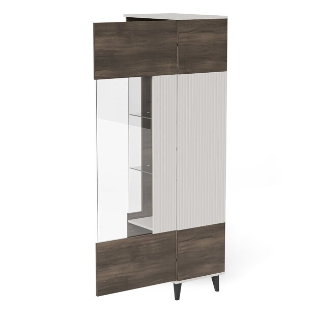 RANDOM 2 W-1 display cabinet, color: cashmere / walnut / black 13