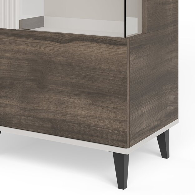 RANDOM 2 W-1 display cabinet, color: cashmere / walnut / black 1