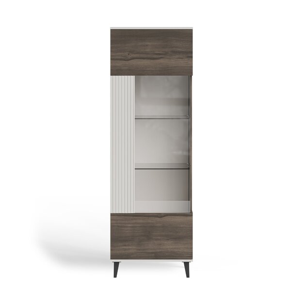 RANDOM 2 W-1 display cabinet, color: cashmere / walnut / black 5