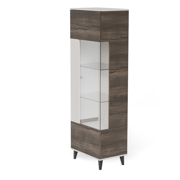 RANDOM 2 W-1 display cabinet, color: cashmere / walnut / black 12