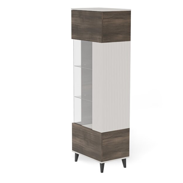 RANDOM 2 W-1 display cabinet, color: cashmere / walnut / black 14