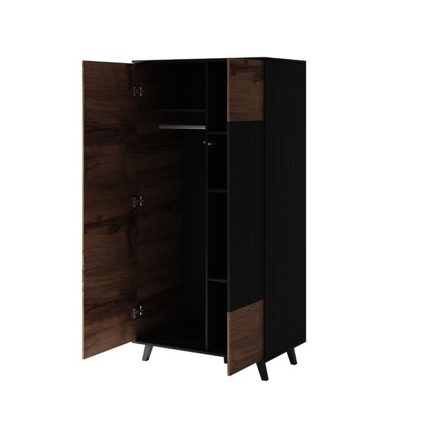 RANDOM S-1 wardrobe, wotan oak / black 4