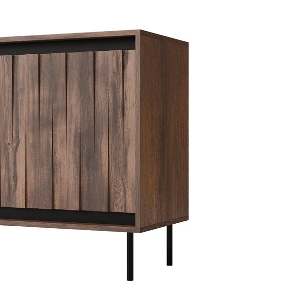 SWING KM-1 wardrobe, walnut / black 2