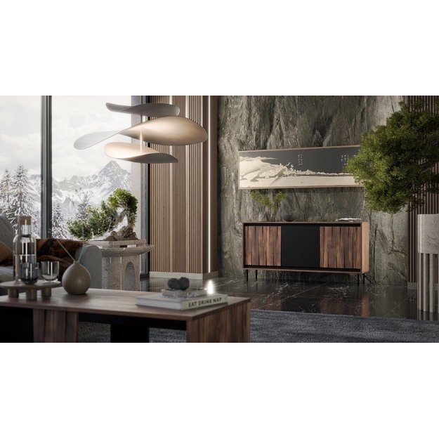 SWING KM-1 wardrobe, walnut / black 4