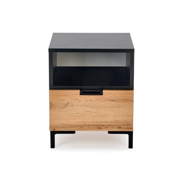 SILVIA bedside table, wotan oak - black 20