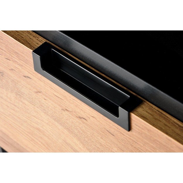 SILVIA bedside table, wotan oak - black 8