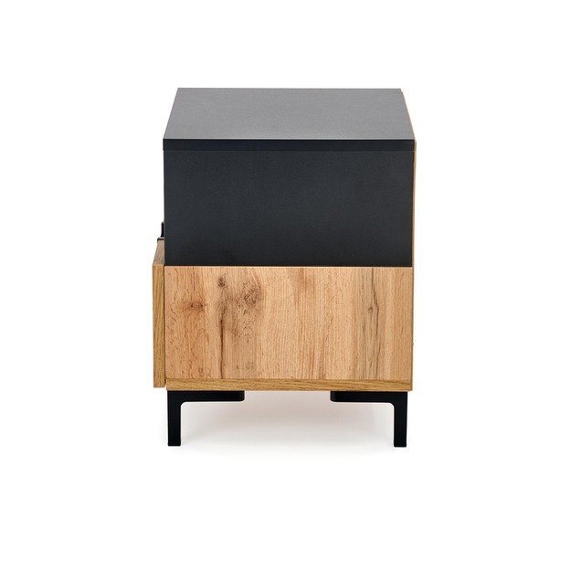 SILVIA bedside table, wotan oak - black 15