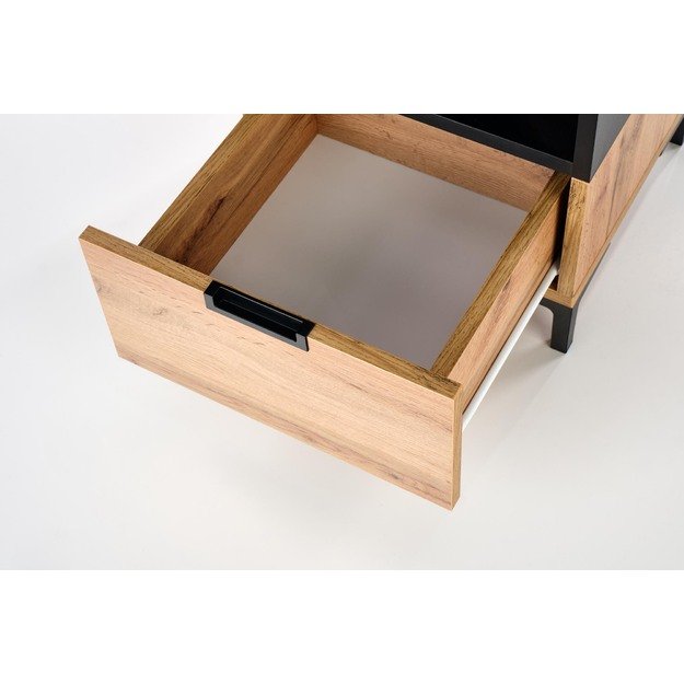 SILVIA bedside table, wotan oak - black 7