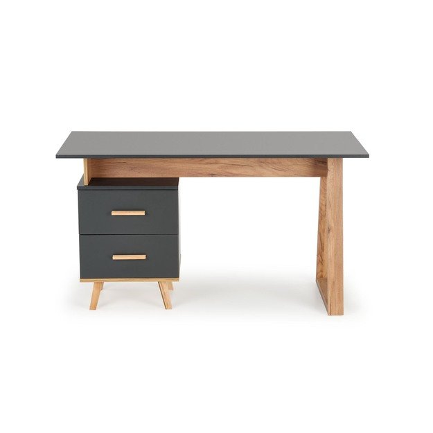 SERGIO, desk, anthracite matt - wotan oak 7