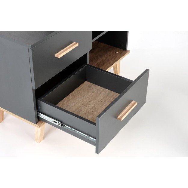 SERGIO, desk, anthracite matt - wotan oak 3
