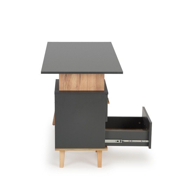 SERGIO, desk, anthracite matt - wotan oak 9