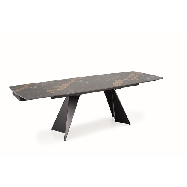 ARMANI extension table, black marble / black 6