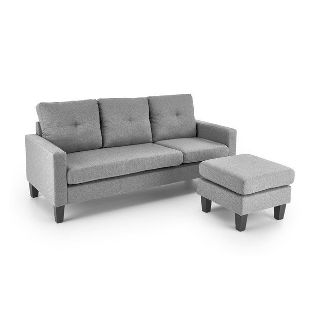 GERSON sofa with ottoman, color: grey 28