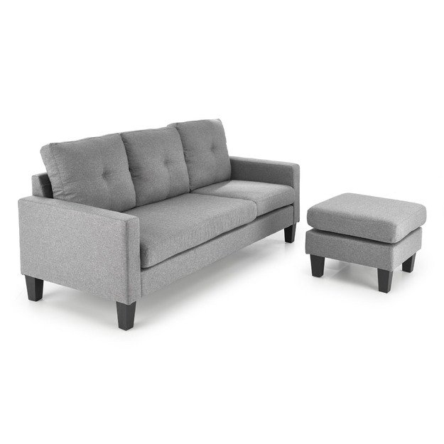 GERSON sofa with ottoman, color: grey 8