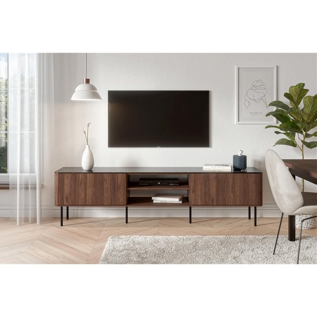 SOLANO RTV-2 RTV standchest warmia walnut / black marble