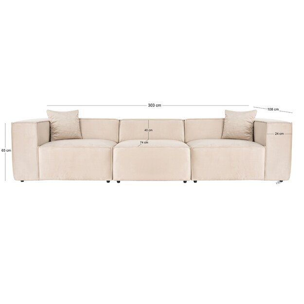 Lora 3 Seater - Cream 10