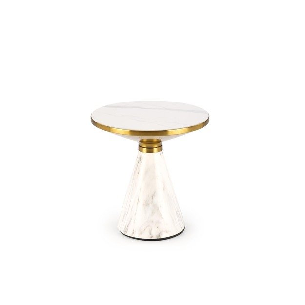TALBI coffee table, white marble / white / gold