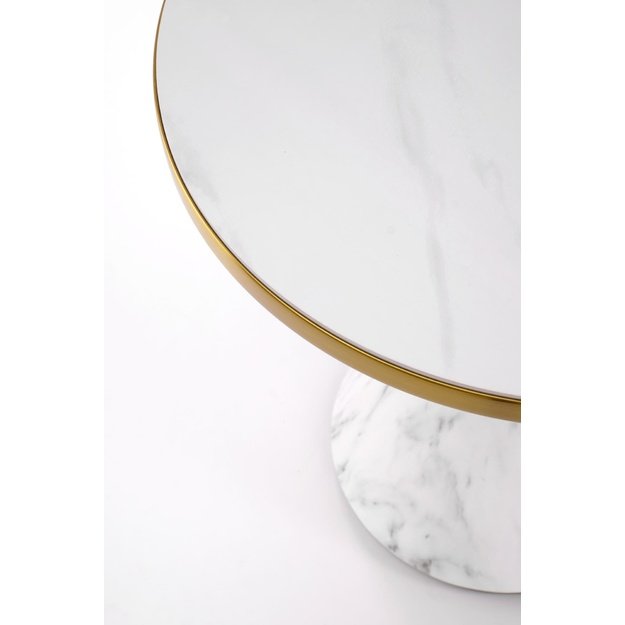 TALBI coffee table, white marble / white / gold