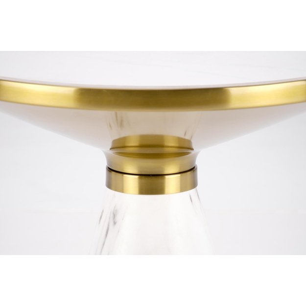 TALBI coffee table, white marble / white / gold