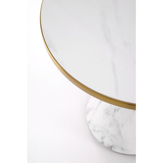 TALBI coffee table, white marble / white / gold 3