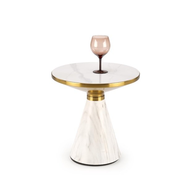 TALBI coffee table, white marble / white / gold