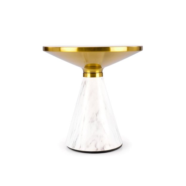 TALBI coffee table, white marble / white / gold