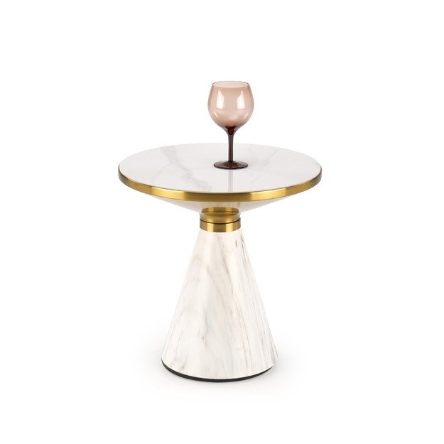 TALBI coffee table, white marble / white / gold 5