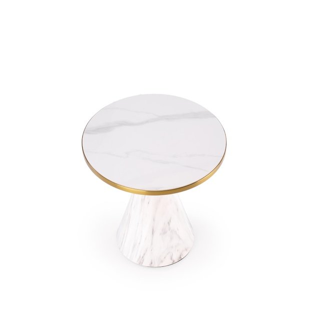 TALBI coffee table, white marble / white / gold